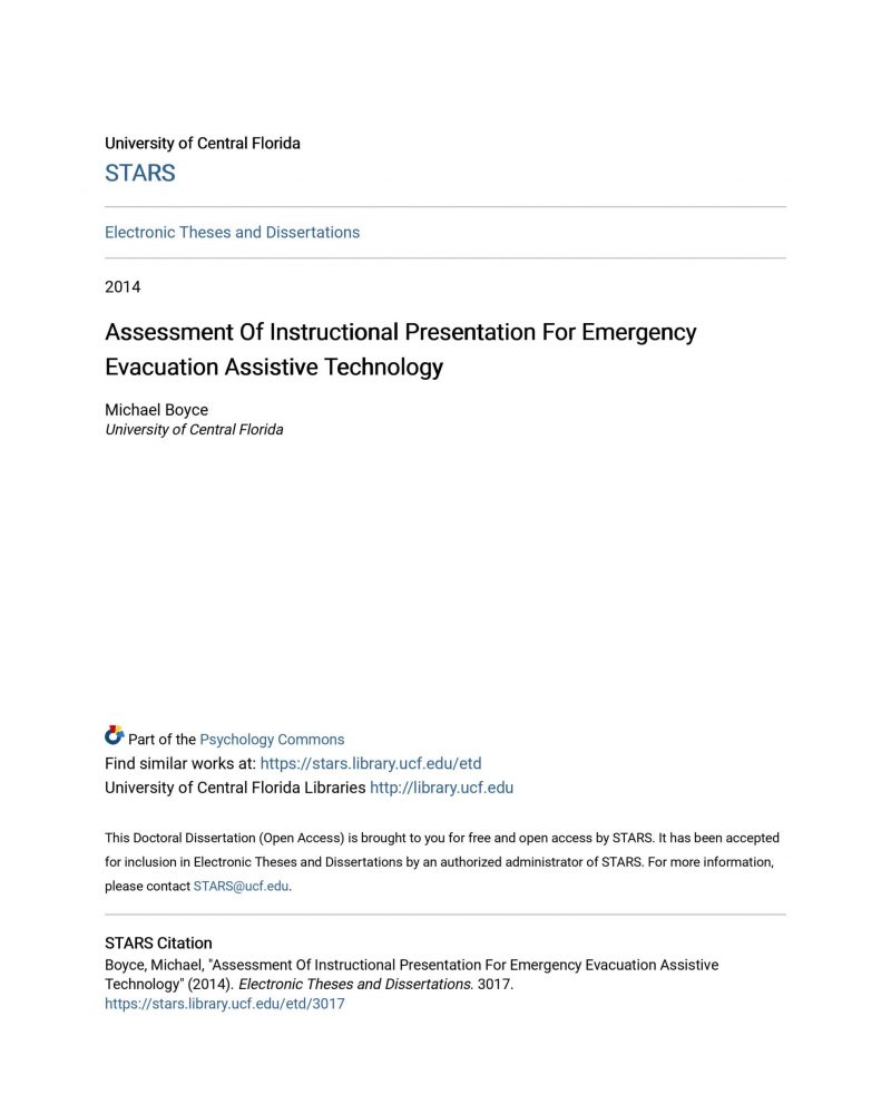 Assessment Of Instructional Presentation For Emergency Evacuation Assistive Technology thumb