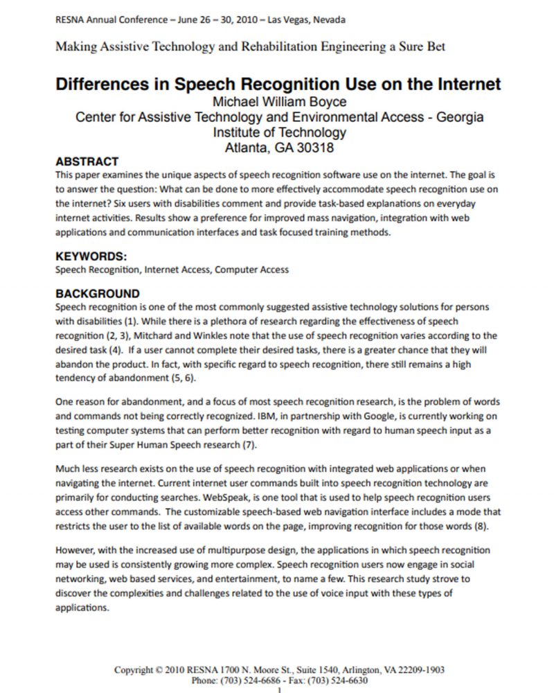 Differences in Speech Recognition Use on the Internet thumb