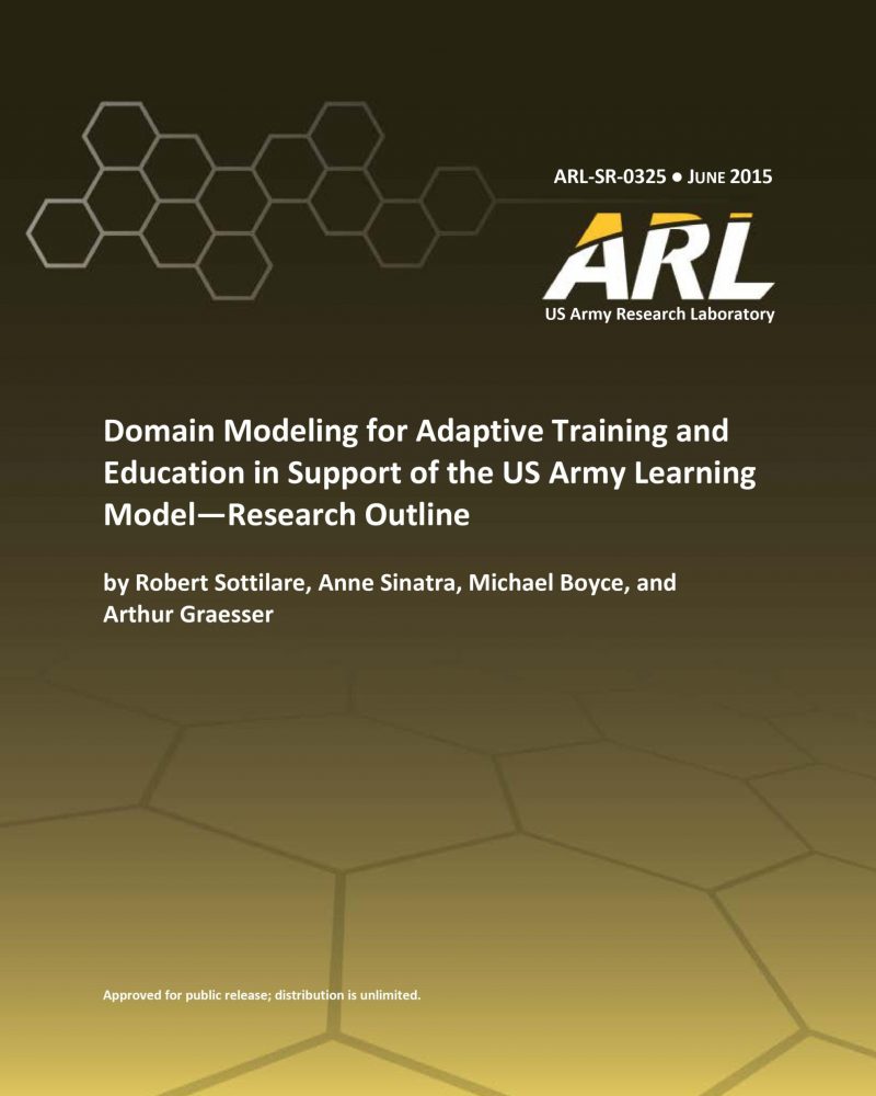 Domain Modeling for Adaptive Training and Education in Support of the US Army Learning Model, Research Outline thumb
