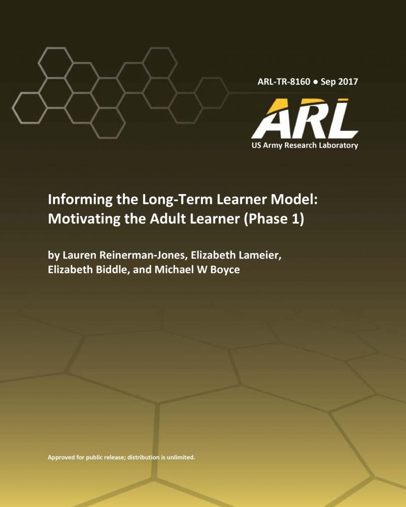 Informing the long-term learner model motivating the adult learner (Phase 1) thumb