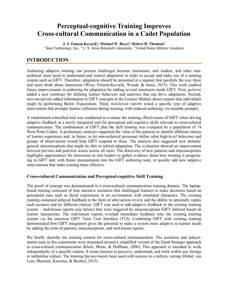 Perceptual-cognitive training improves cross-cultural communication in a cadet population thumb